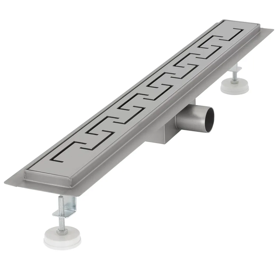 ML-Design caniveau douche inox 80 cm rainuré argent