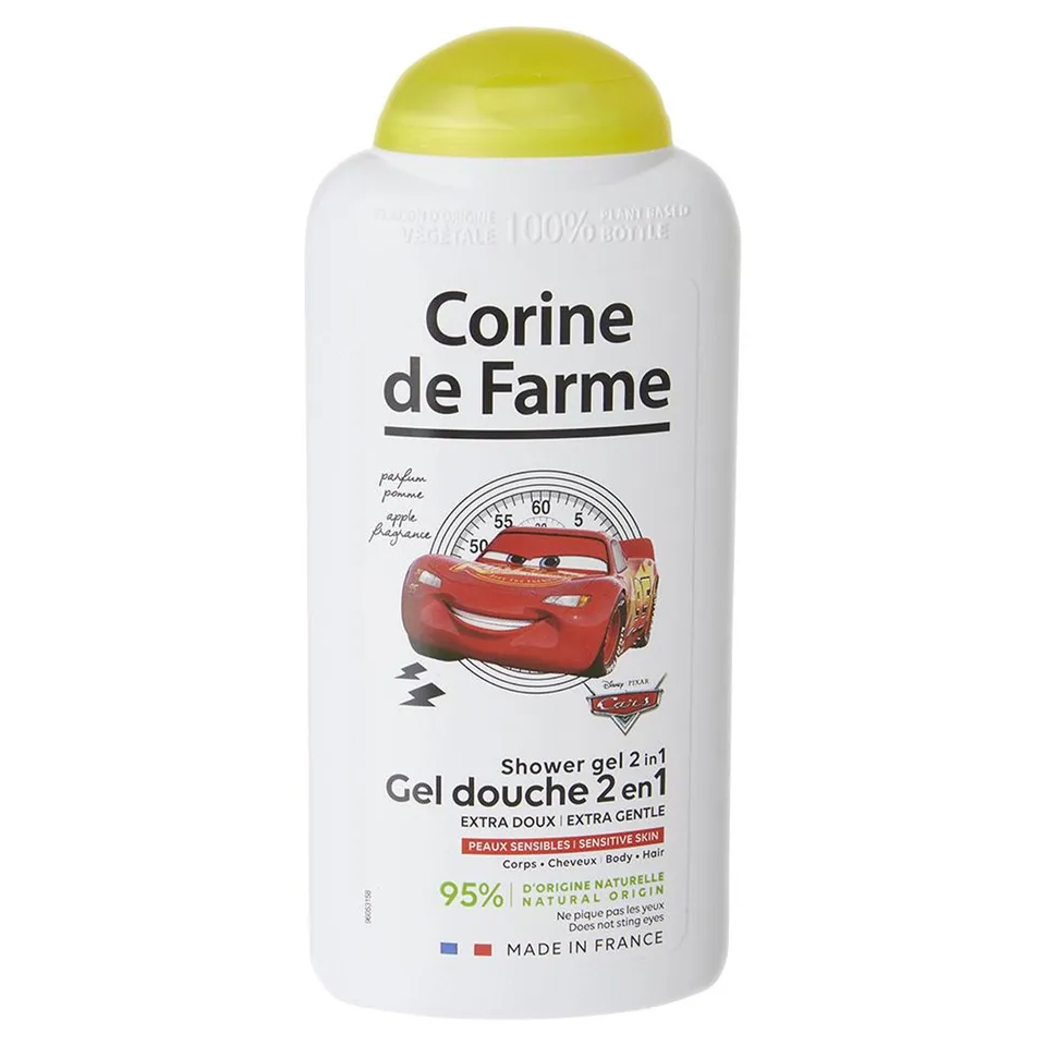 Cars gel douche 2 en 1 pomme enfant peaux sensibles