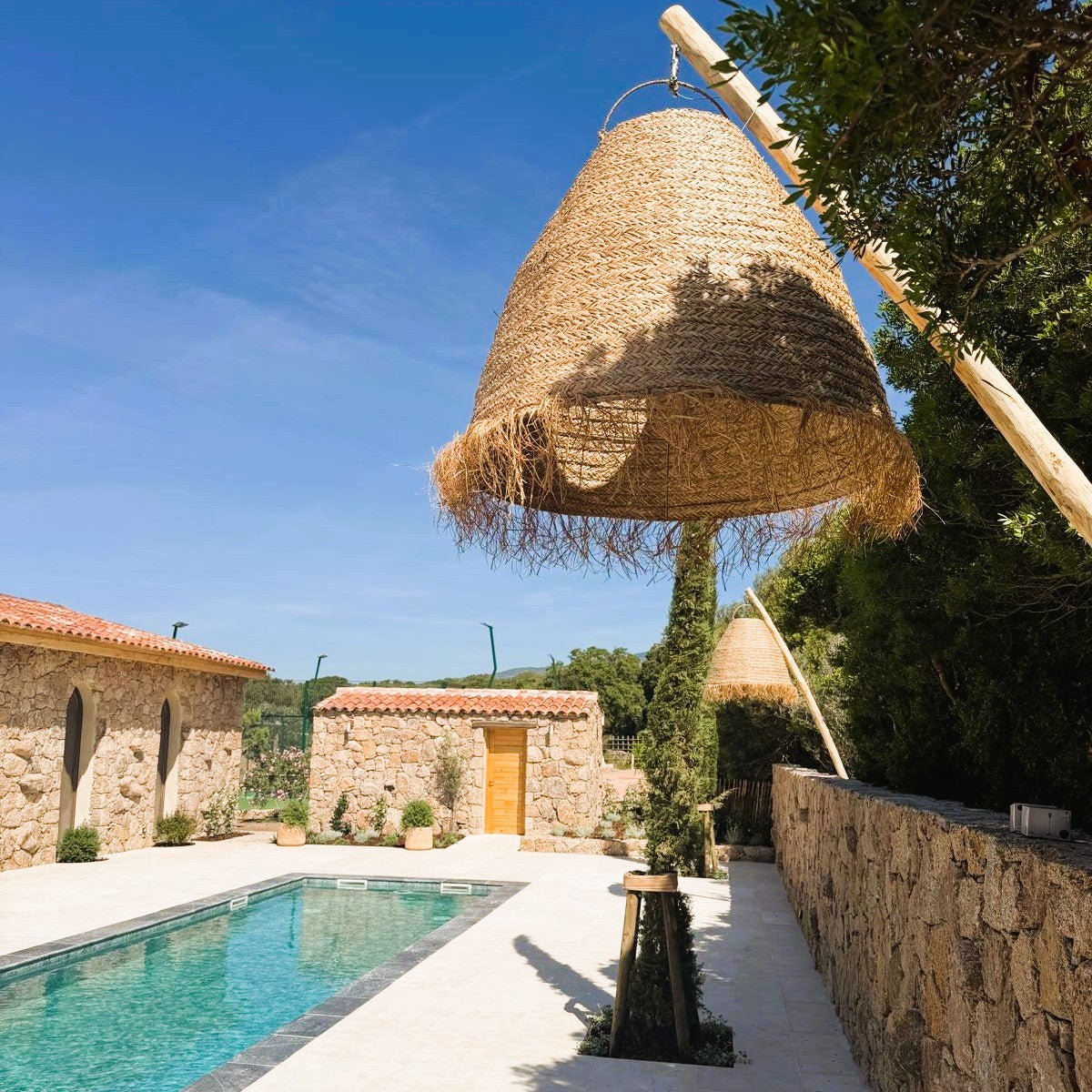 Red Deco Big Anafi Solar suspension solaire jonc de mer 100cm
