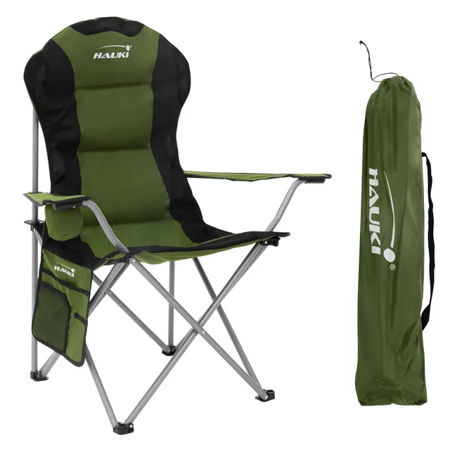 ECD Germany Hauki chaise camping pliable kaki 150 kg