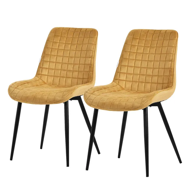 ECD Germany Möbel chaise salle à manger velours moutarde lot 2