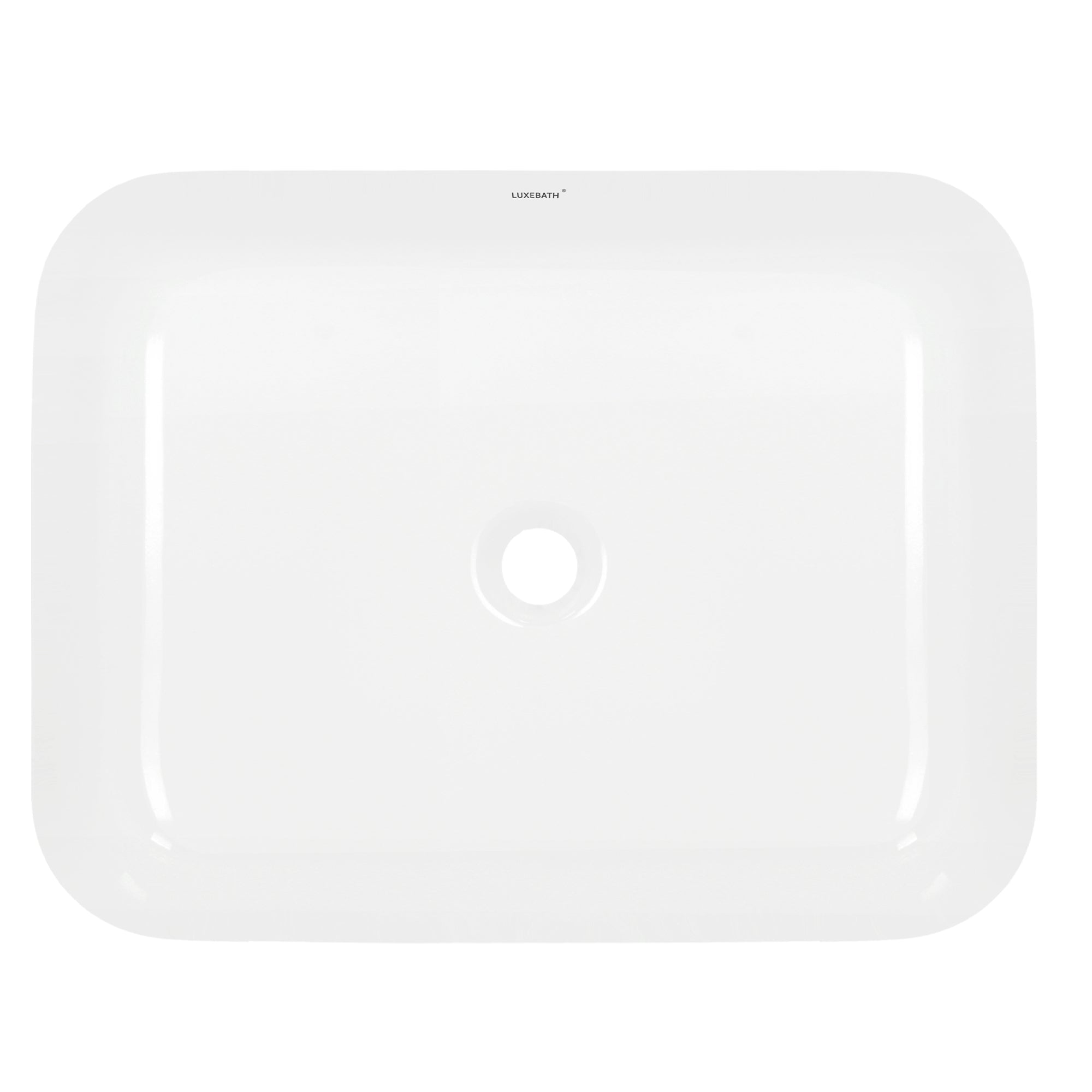 LuxeBath vasque à poser blanche céramique 50 cm sans trop-plein