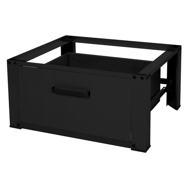 ECD Germany Möbel Socle lave-linge acier avec tiroir noir
