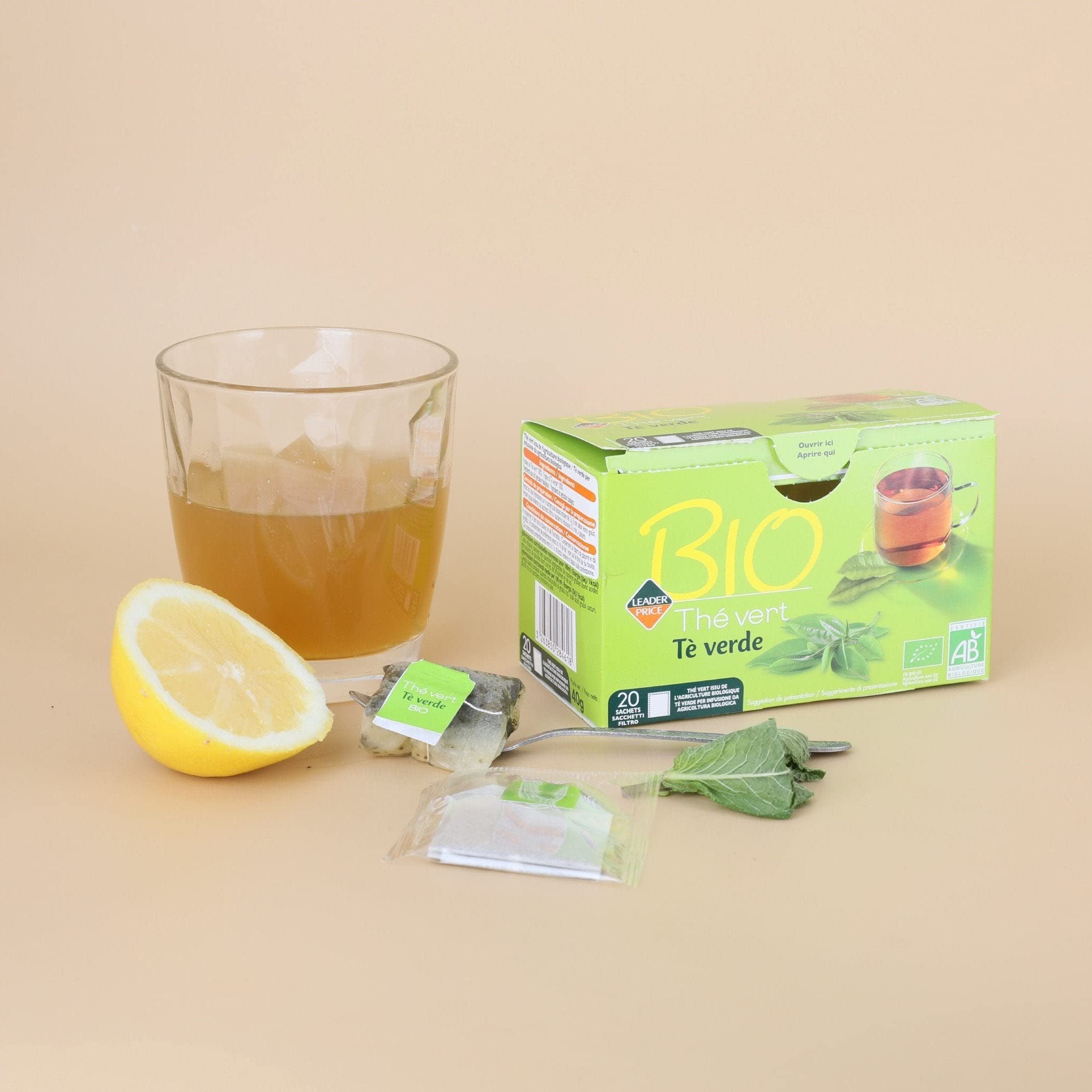 Leader Price Thé vert Bio lot 10x40g
