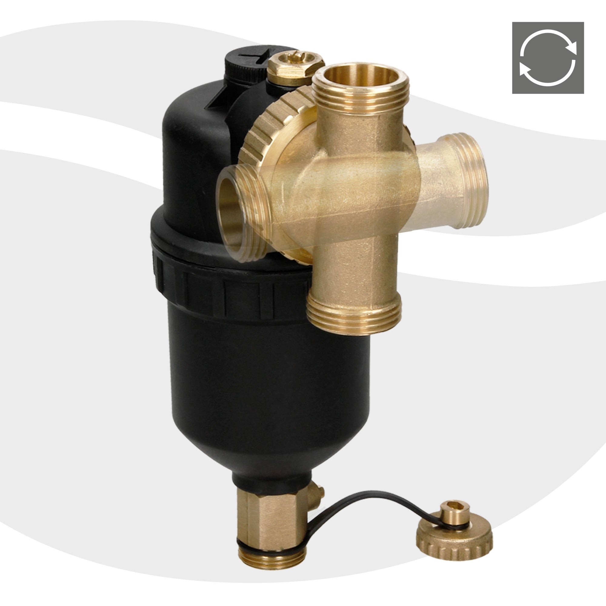 LuxeBath séparateur de boues magnétique 1"-3/4" vannes