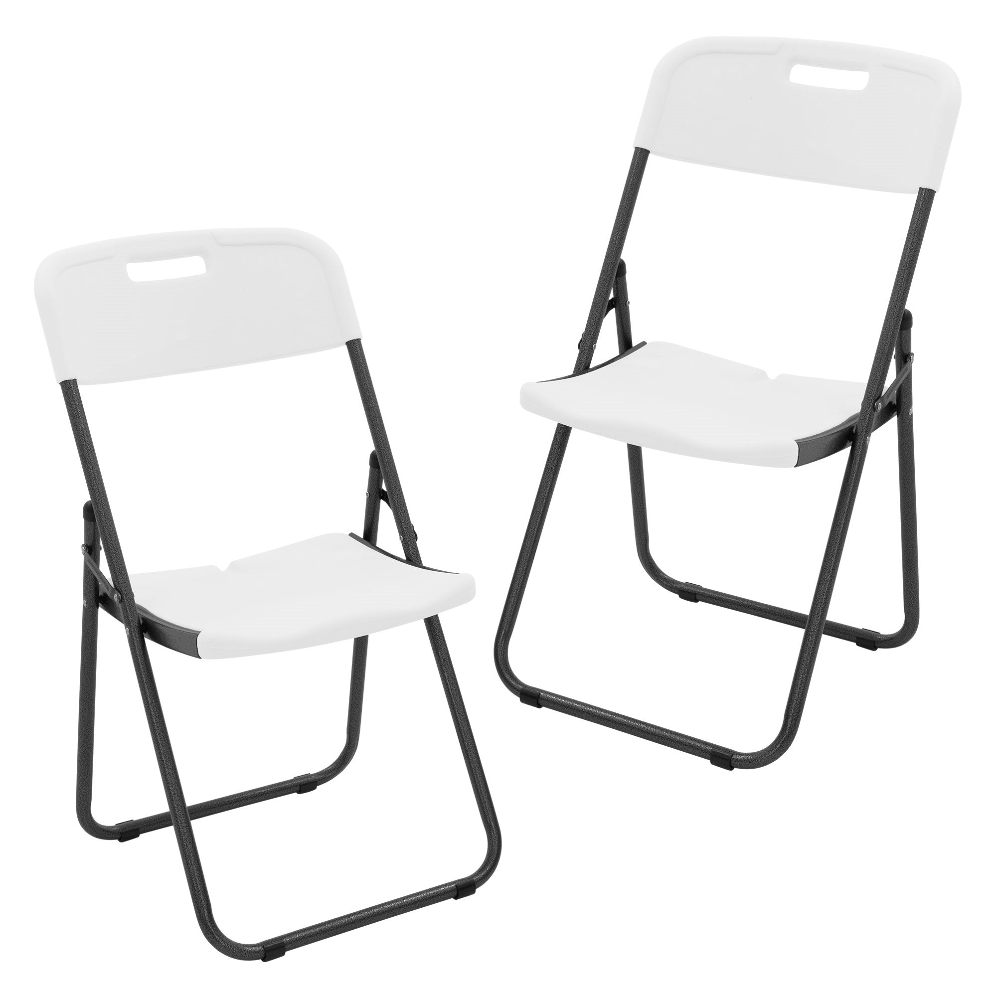 ECD Germany Garten chaise pliante blanche lot de 4 acier