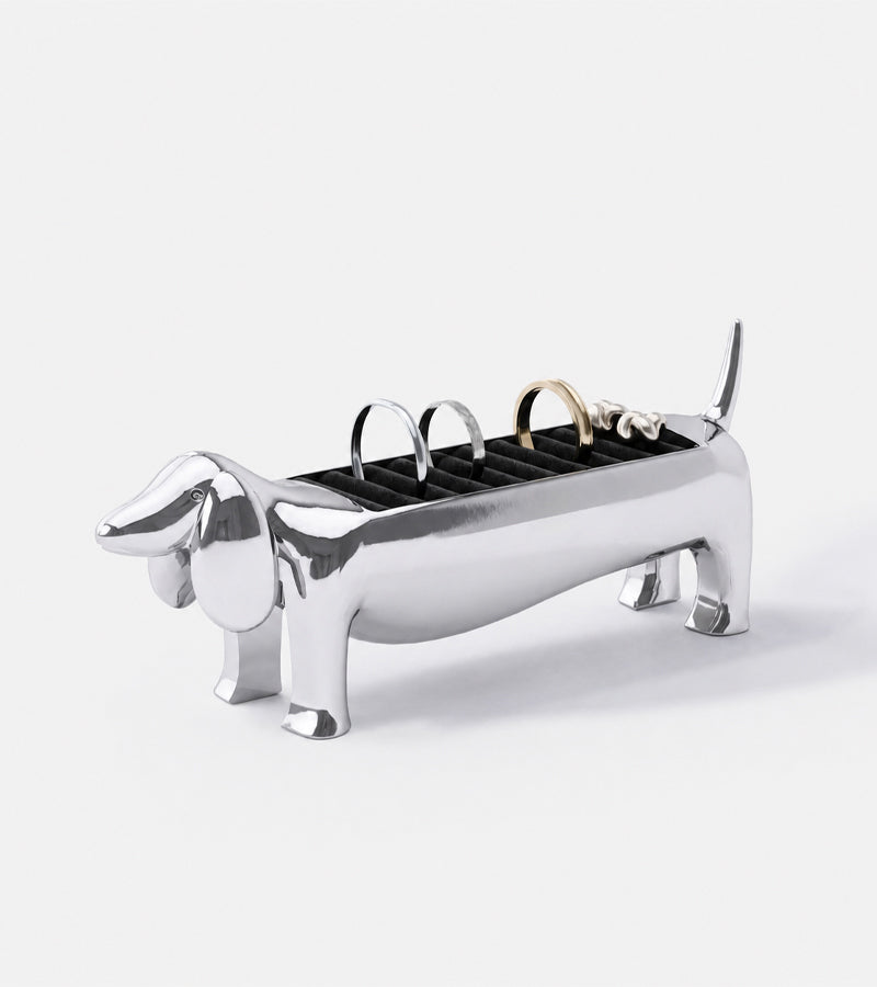 L'avant gardiste Teckel porte-bagues chrome