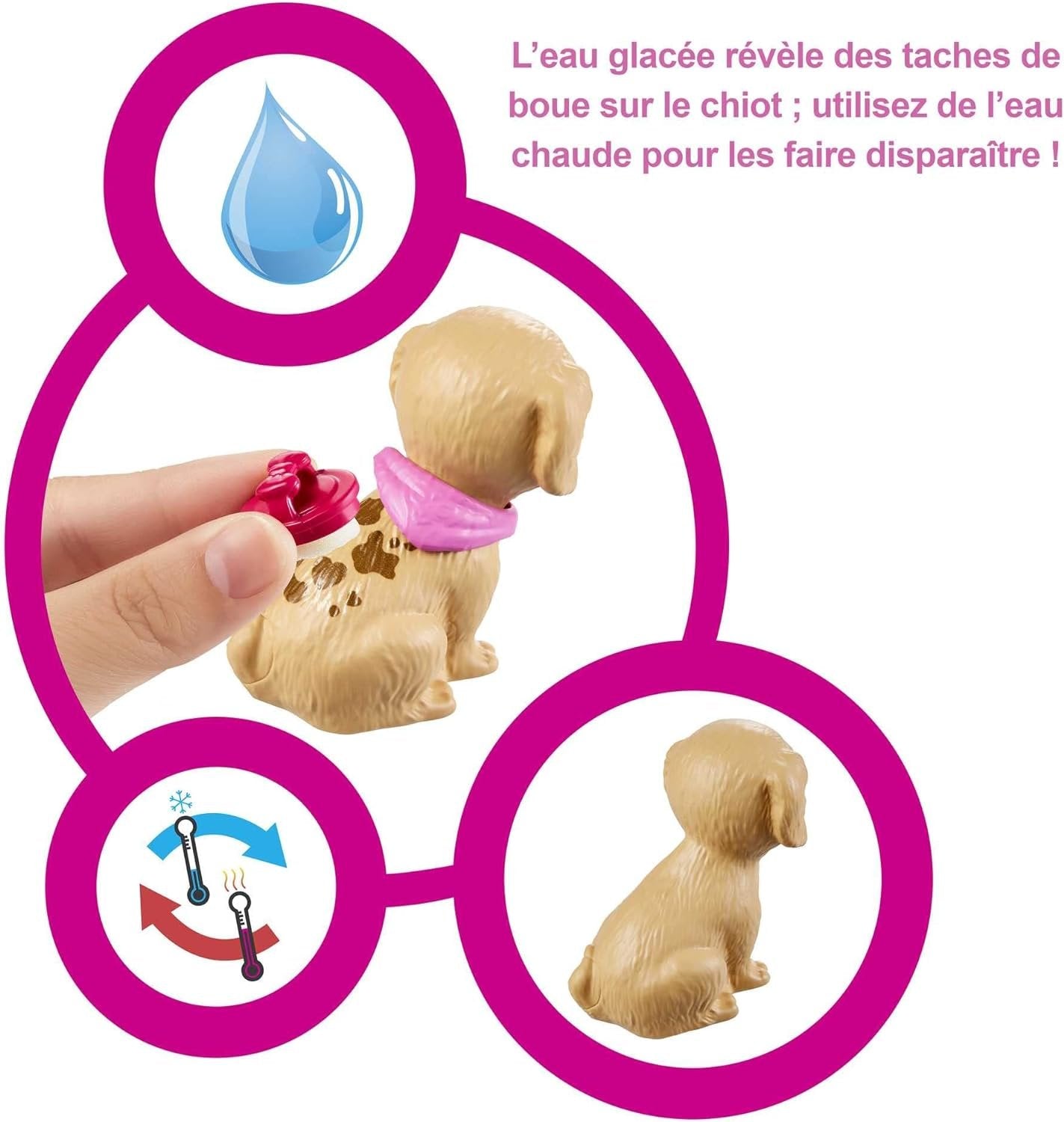 Barbie Animalerie coffret toilettage + 4 animaux jouet
