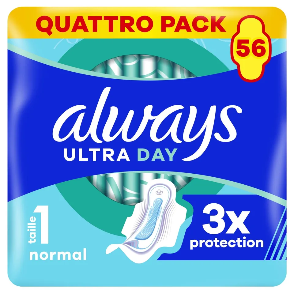 Always Day Normal T1 Serviettes hygiéniques 56 unités