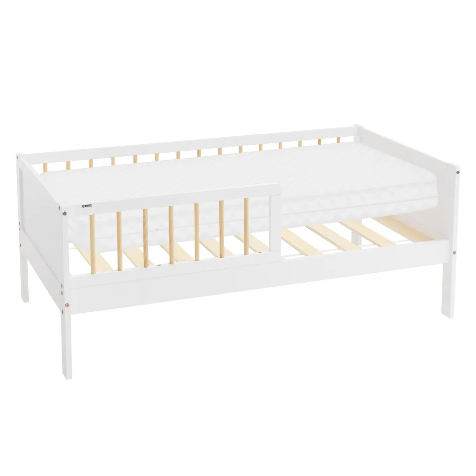 ECD Germany Kinder lit enfant 70x140 blanc naturel avec matelas