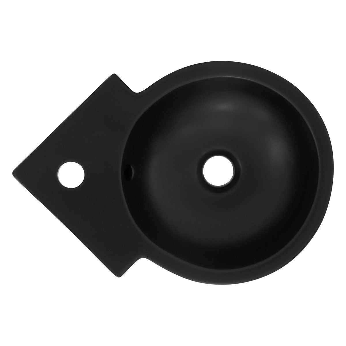 ECD Germany Sanitär lave-mains noir céramique 45x36 cm avec bonde