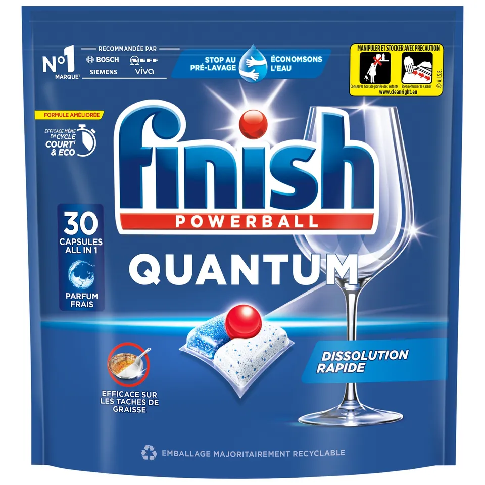 Finish Quantum tablettes lave-vaisselle 30 doses brillance