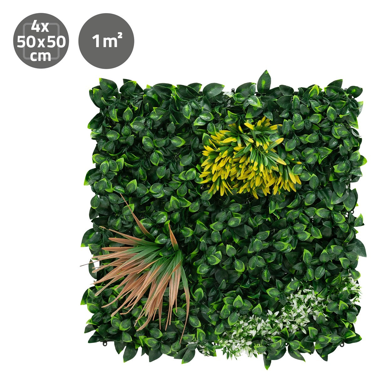 ECD Germany Copper Leaf mur végétal 50x50 cm lot de 4