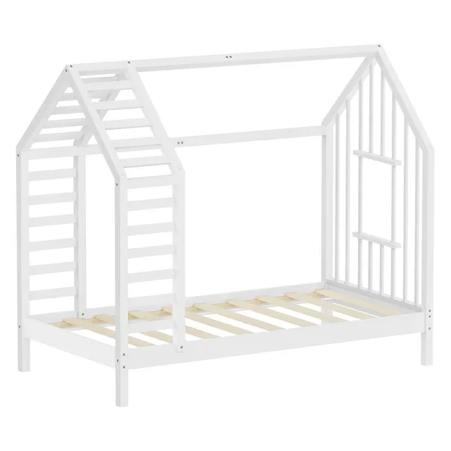 ECD Germany Kinder 80x160 lit cabane enfant blanc pin massif
