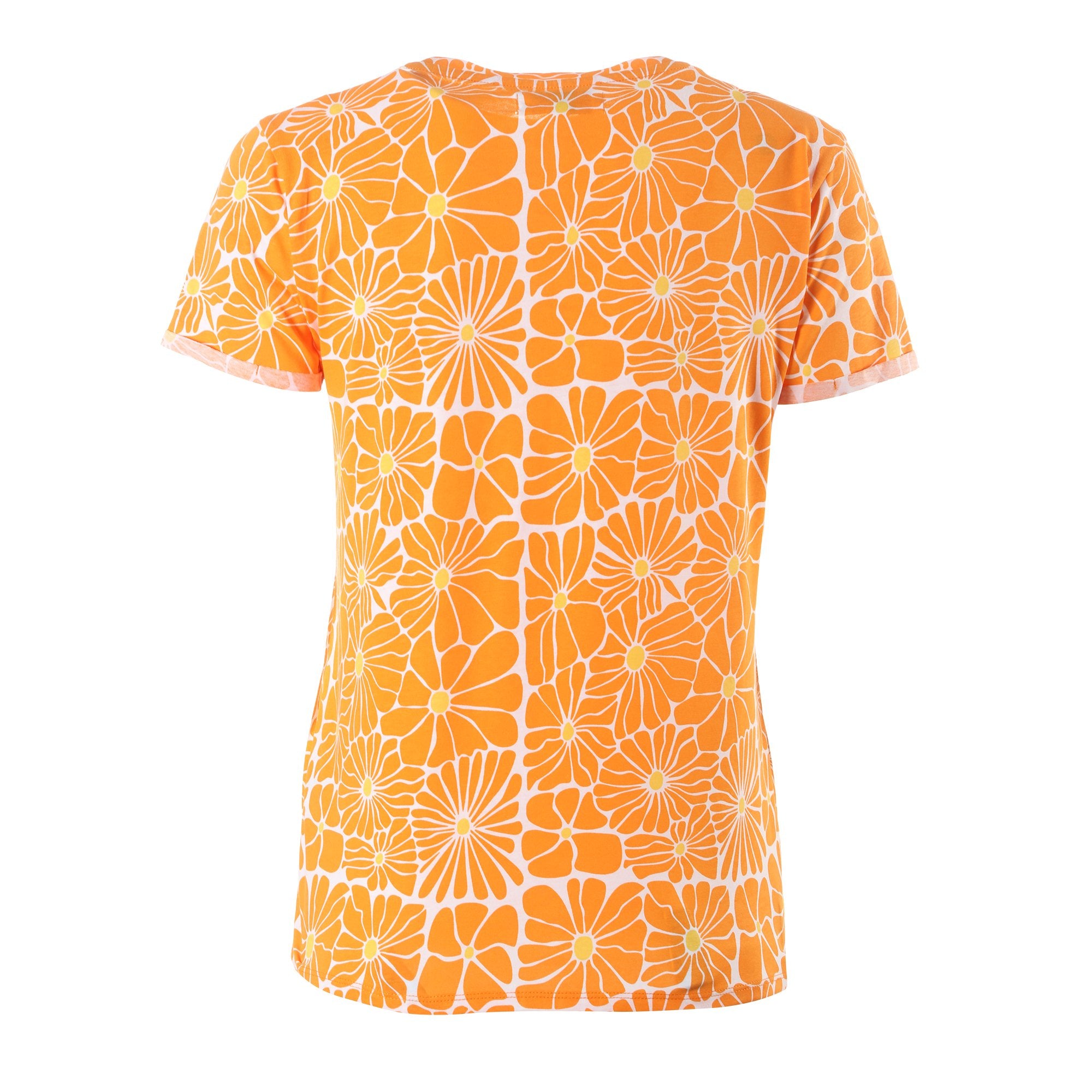 Stokomani Tee-shirt manche courte orange coton femme