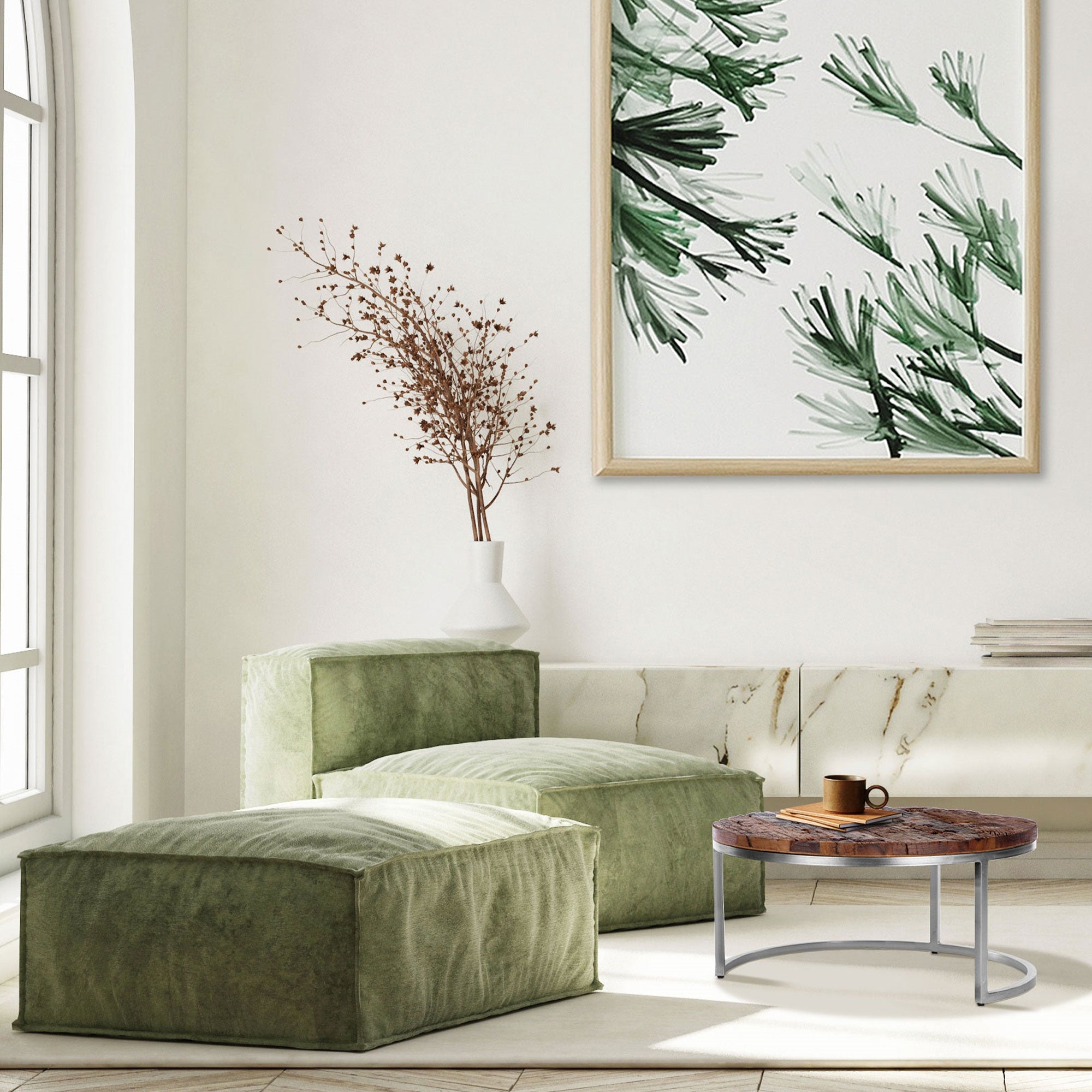 ECD Germany Möbel table basse Ø70 naturel acacia Surabaya
