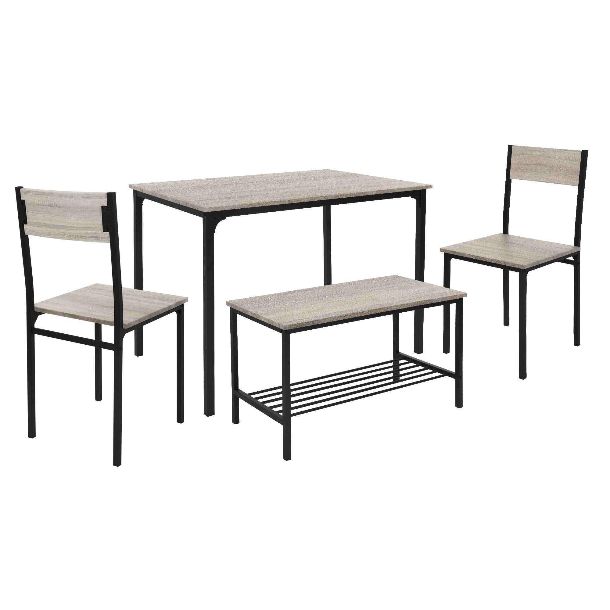 ECD Germany ensemble salle à manger 4 pièces chêne gris table banc