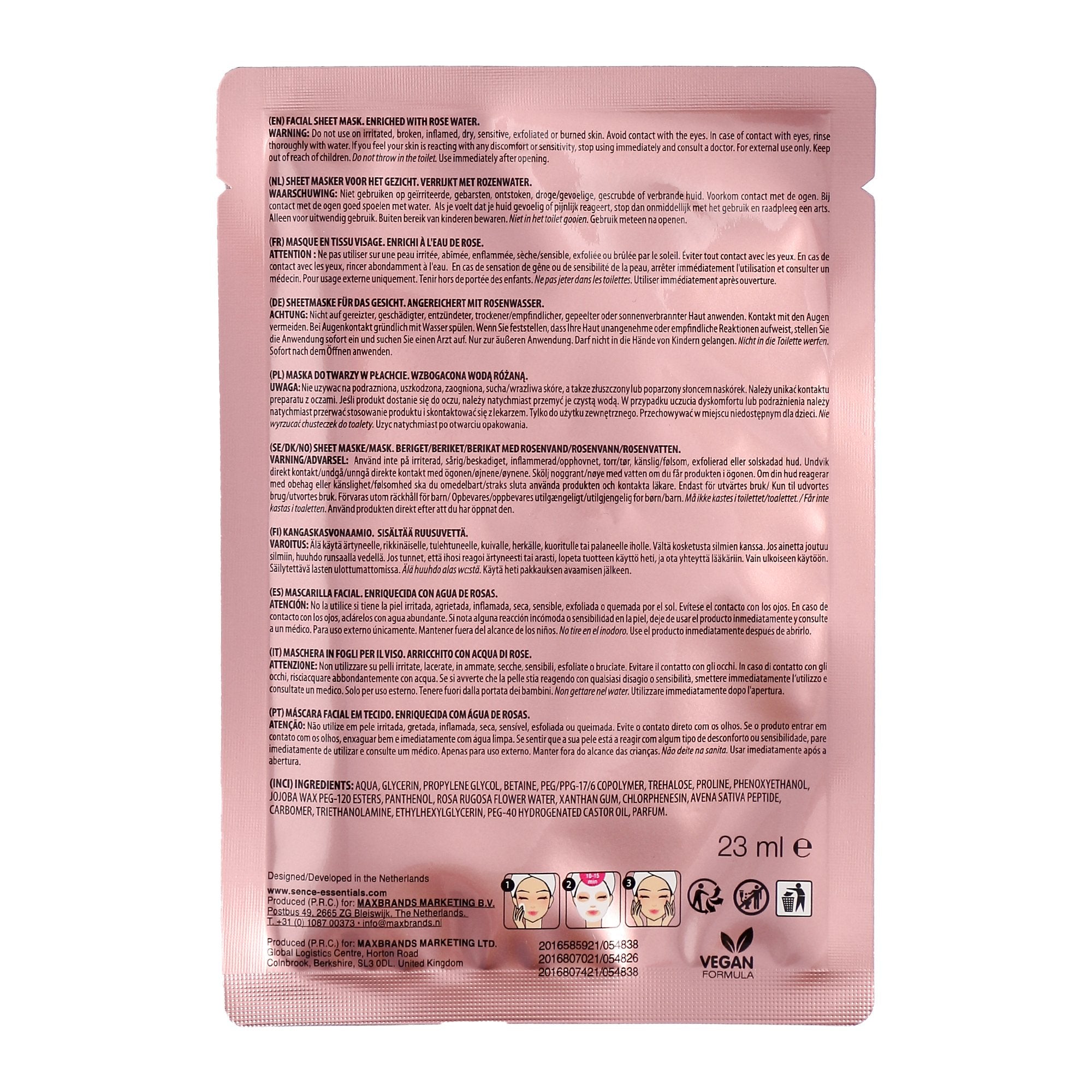 Sence coffret 4 masques visage hydratant yeux lèvres