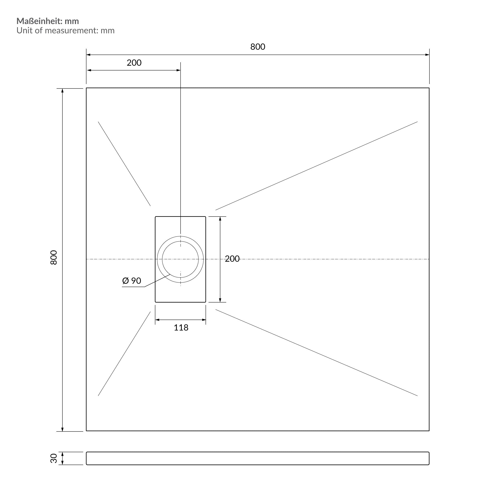 ECD Germany Sanitär receveur de douche 80x80 cm blanc extra-plat