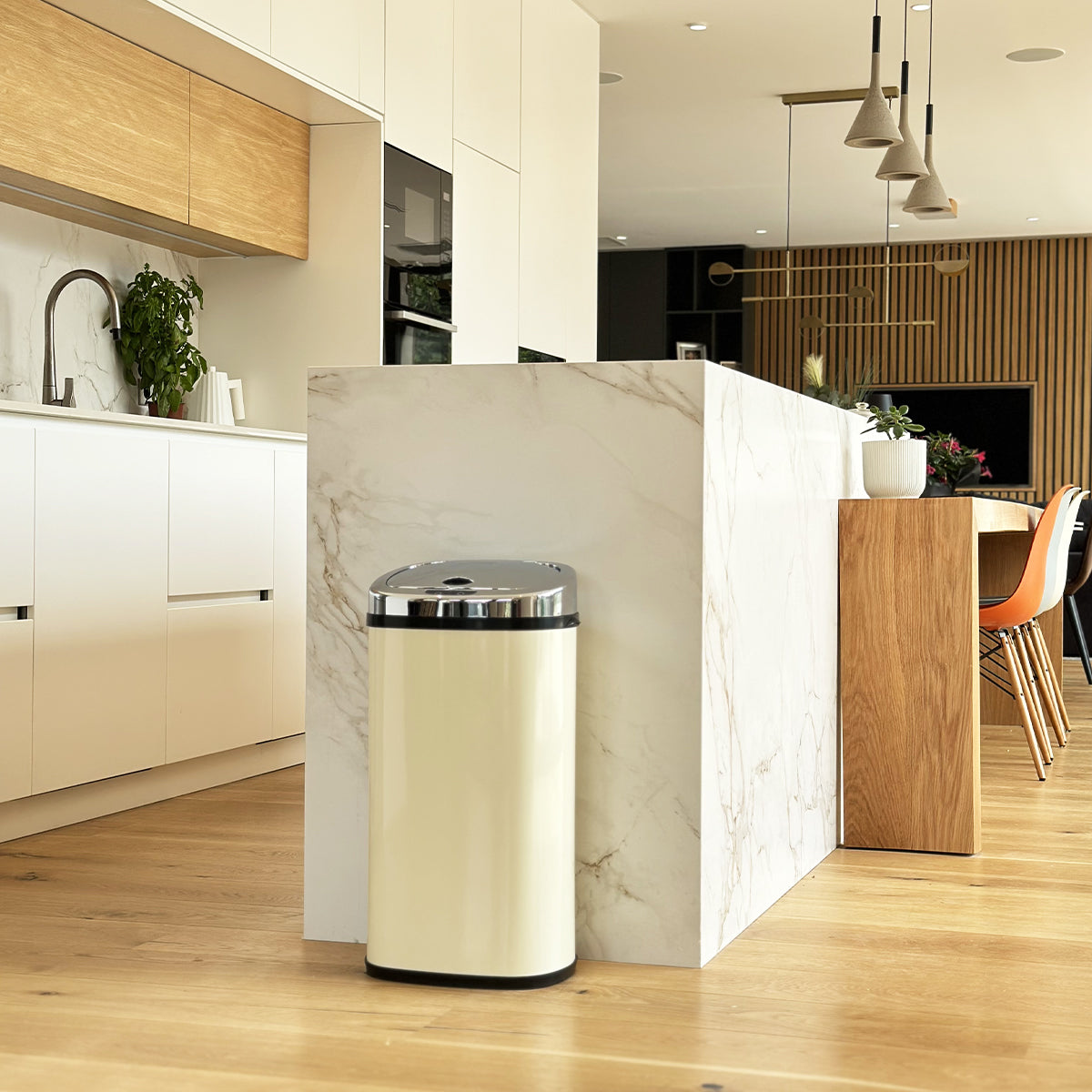Red Deco Largo 42L poubelle automatique crème brillant inox