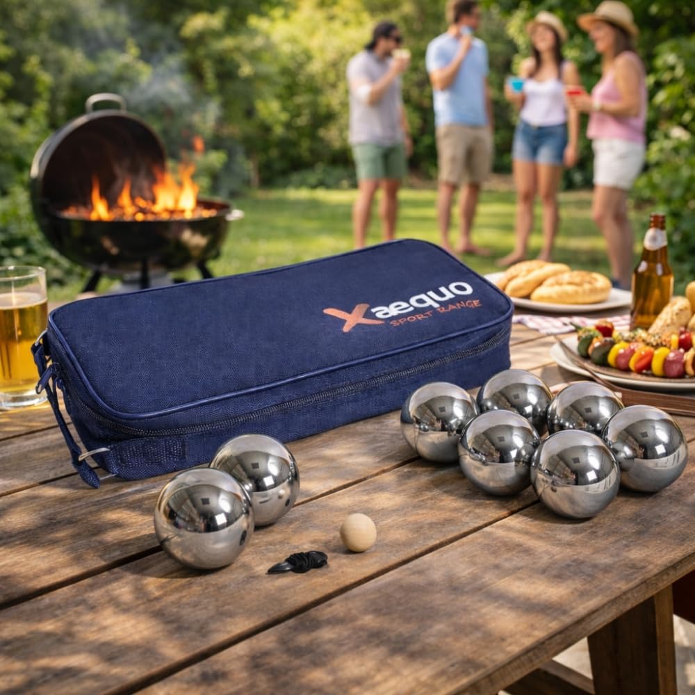 Shop-Story Loisirs Jeu Pétanque Métal 8 Boules 73 mm Housse