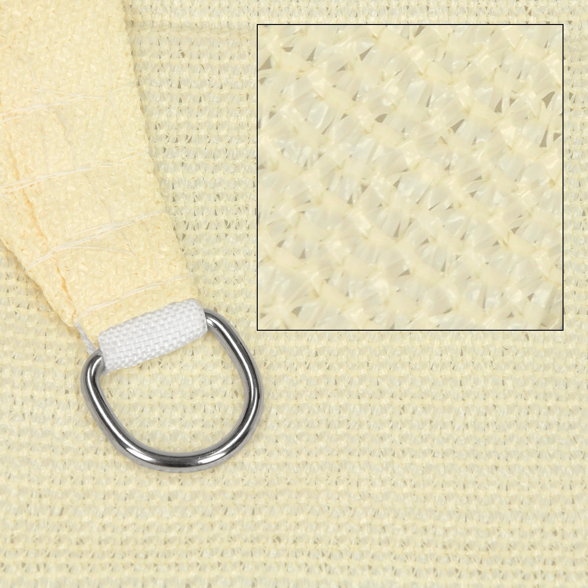 ECD Germany Garten voile d’ombrage carrée 5x5 m crème HDPE