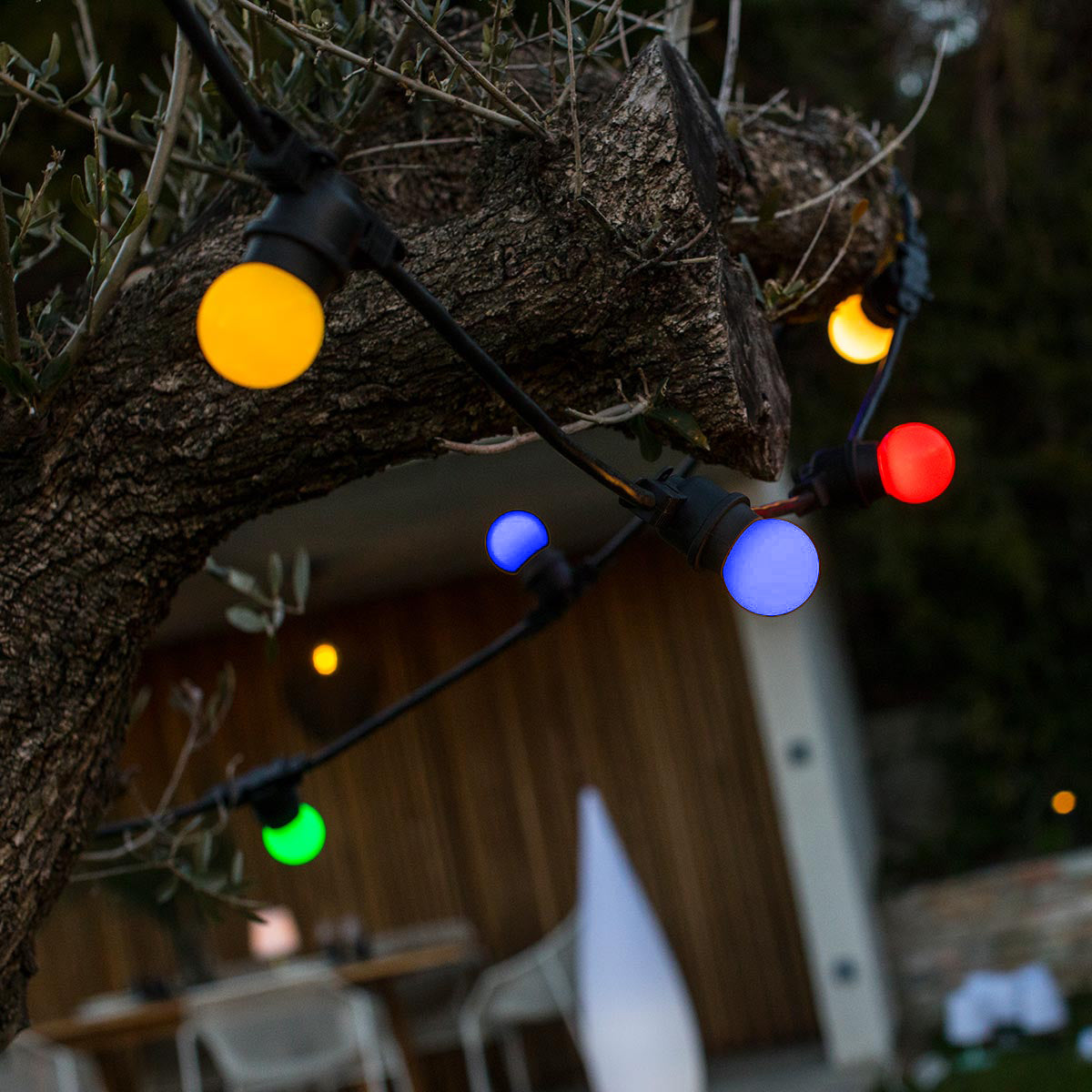 Red Deco Party Guinguette guirlande 15m 40 LED couleur