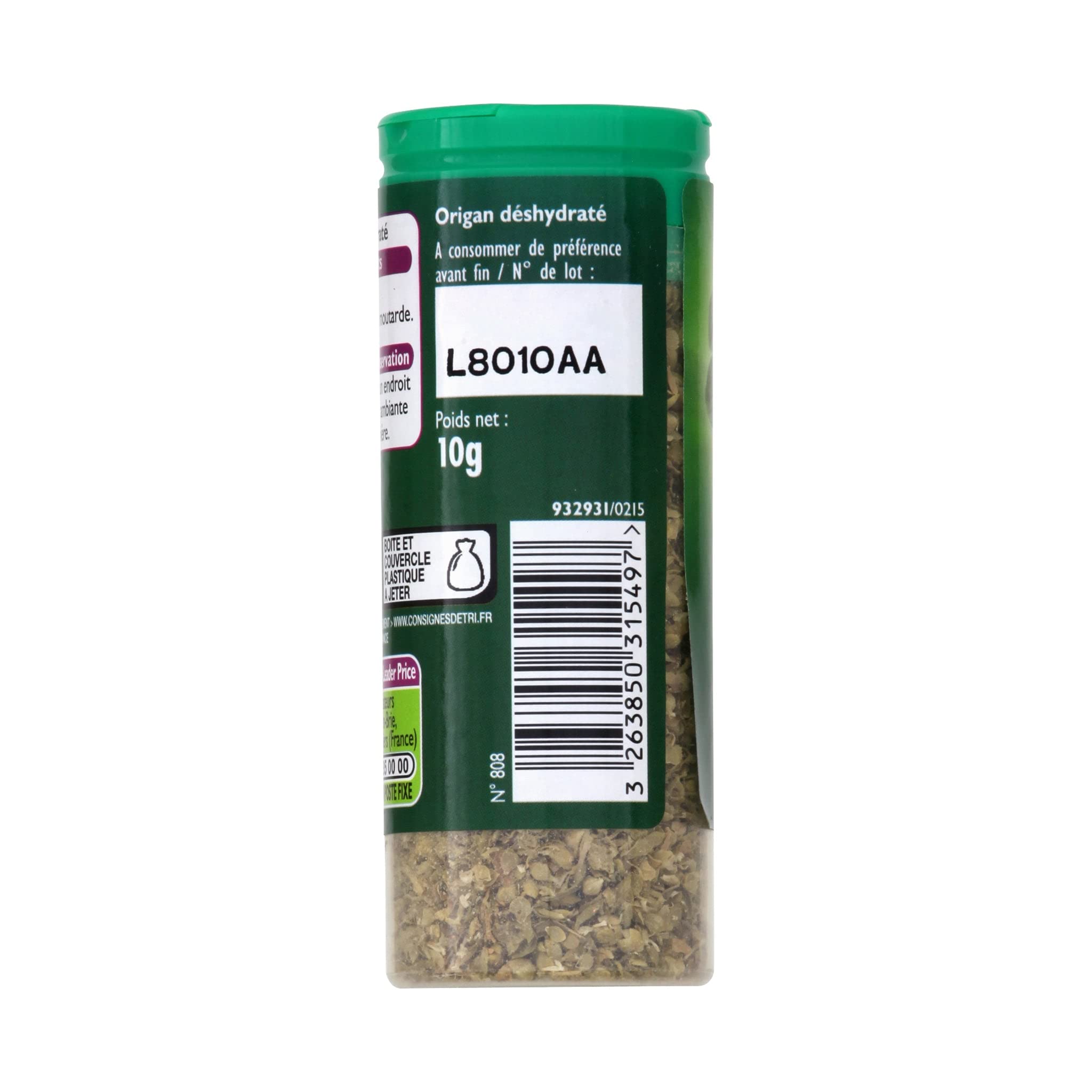 Leader Price Origan Herbe Aromatique 10 g Sachet