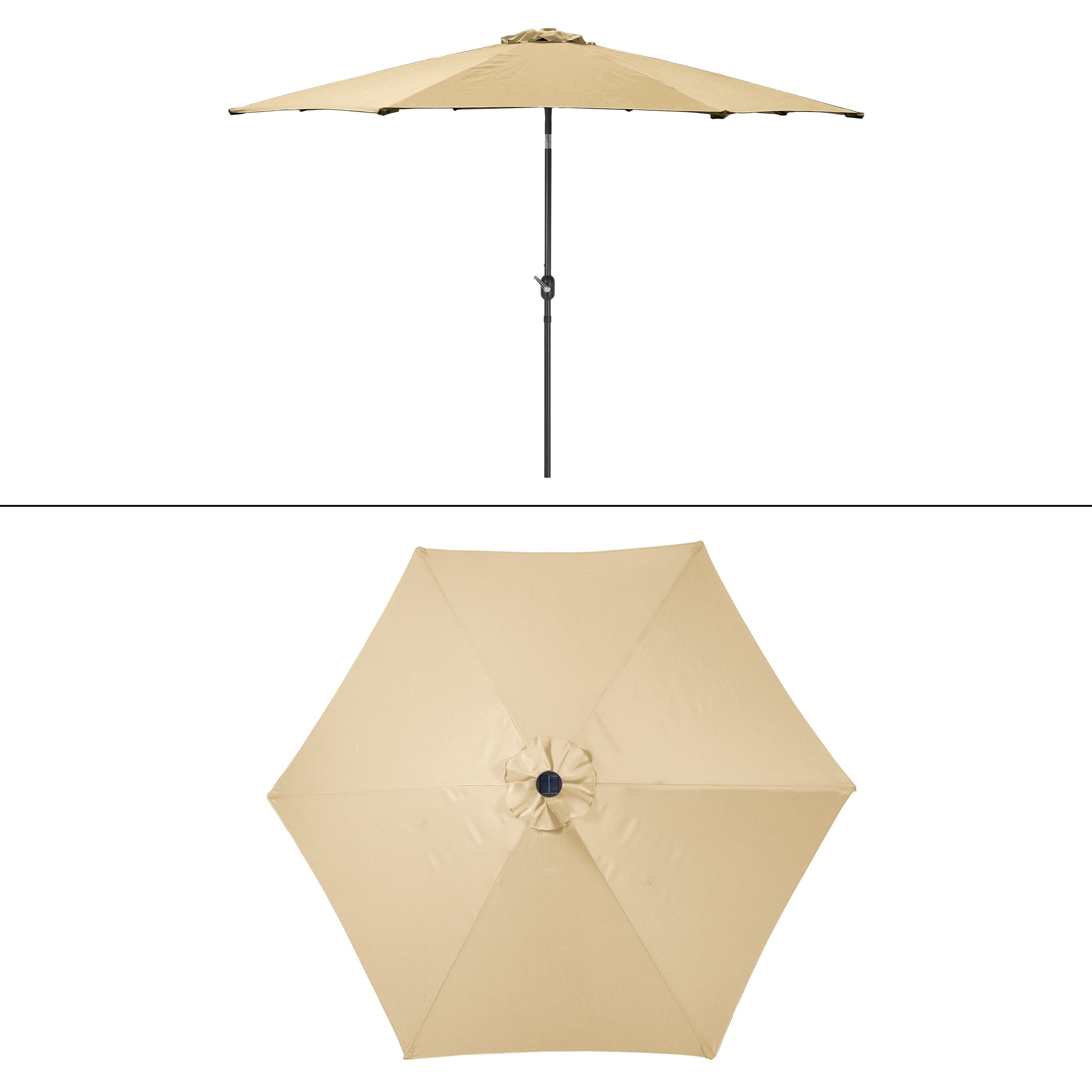 ECD Germany Garten parasol 300 cm marron LED solaire