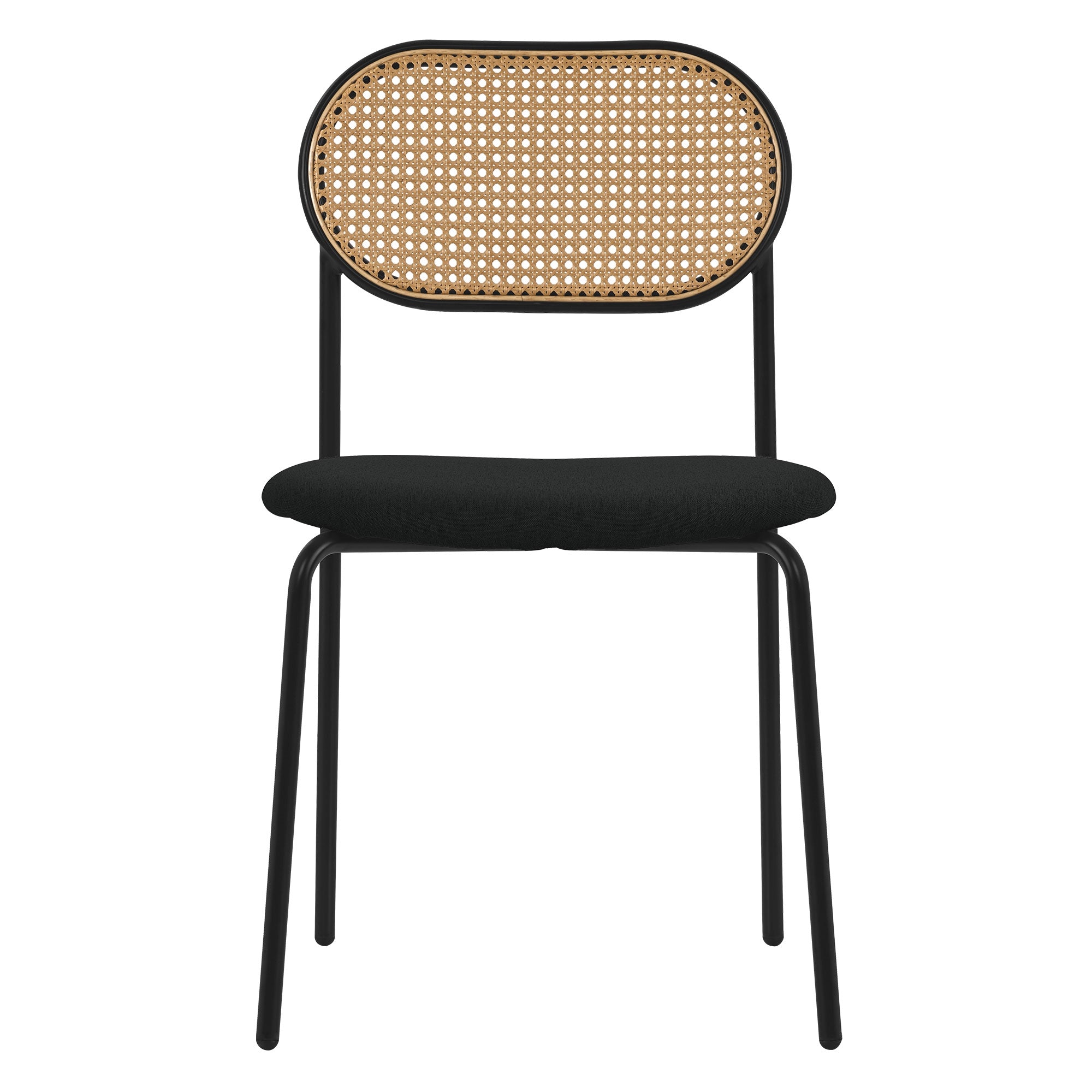 ECD Germany Möbel Lot 2 Chaises Noires Rotin Salle à Manger