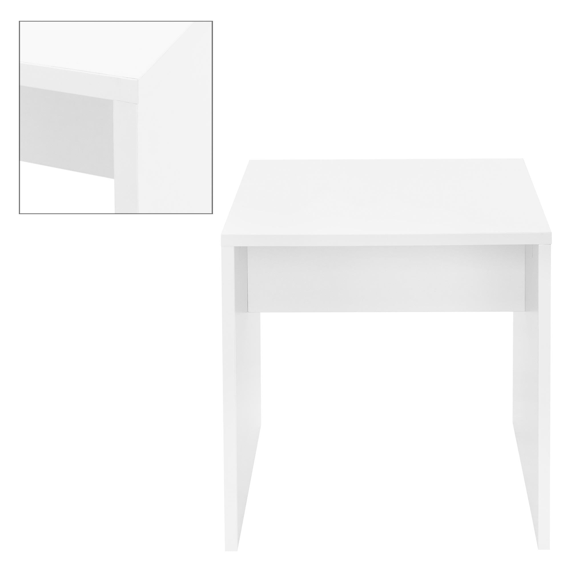 ML-Design 108 cm coiffeuse blanche avec miroir et tabouret
