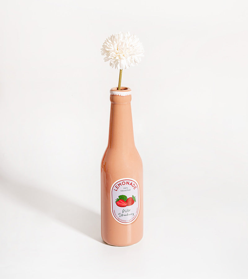L'avant gardiste Vase Limonade vase rayé rose