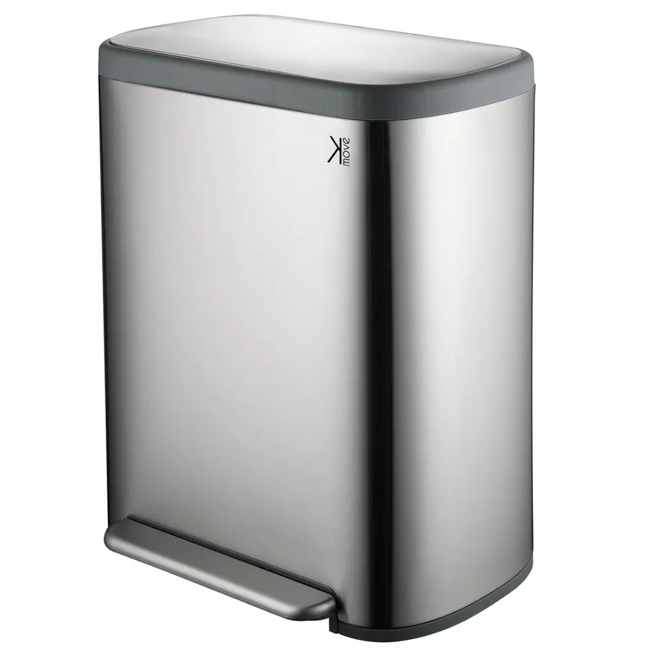 Red Deco Empire poubelle cuisine 60L inox pédale tri