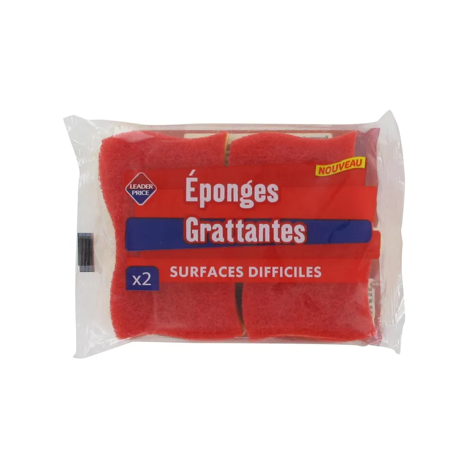 Leader Price Produits ménagers éponges grattantes x2 vaisselle