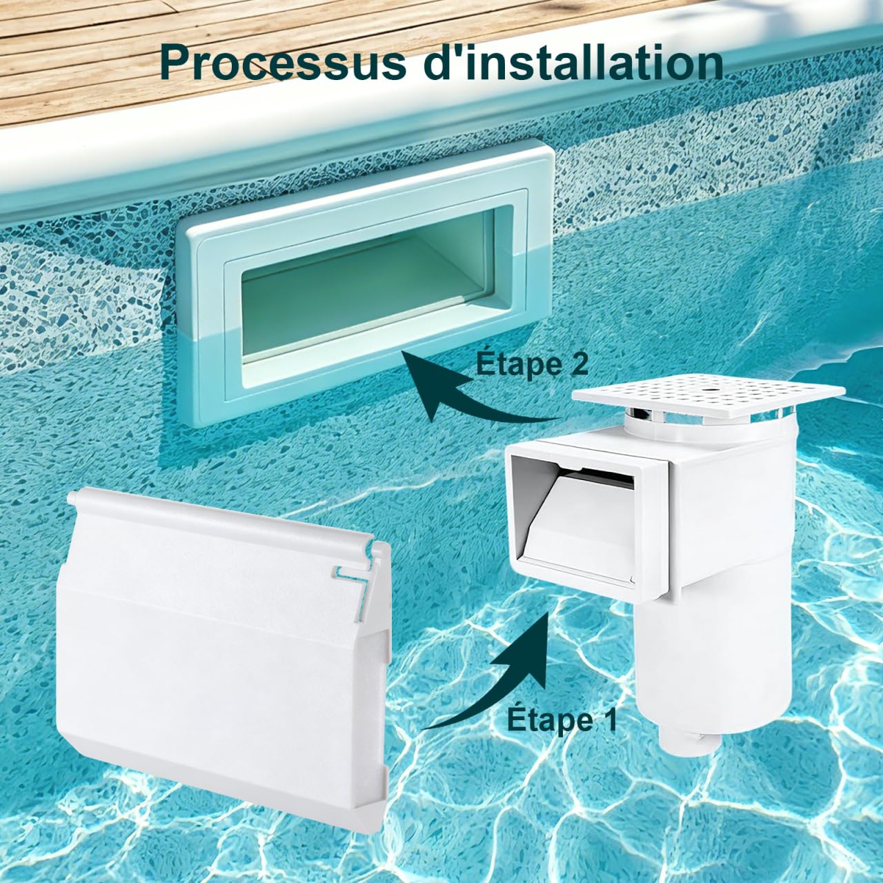 Milisten Volet skimmer piscine lot 2 19,5x13,5cm