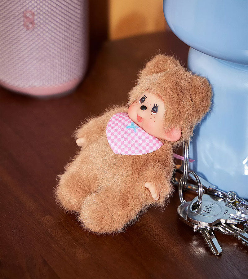 L'avant gardiste Porte-clés Monchhichi Kiki beige peluche