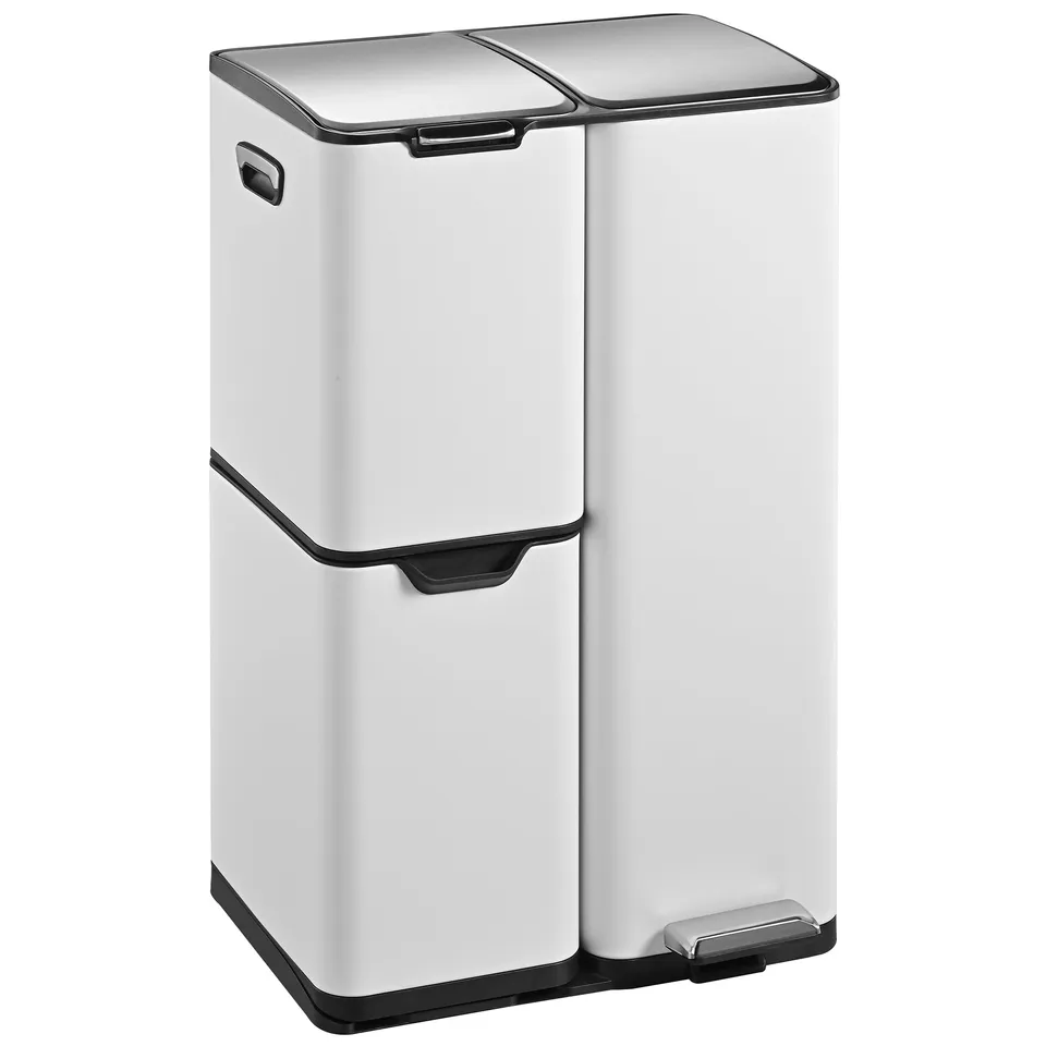 Red Deco Haja poubelle cuisine 60 L blanc tri sélectif