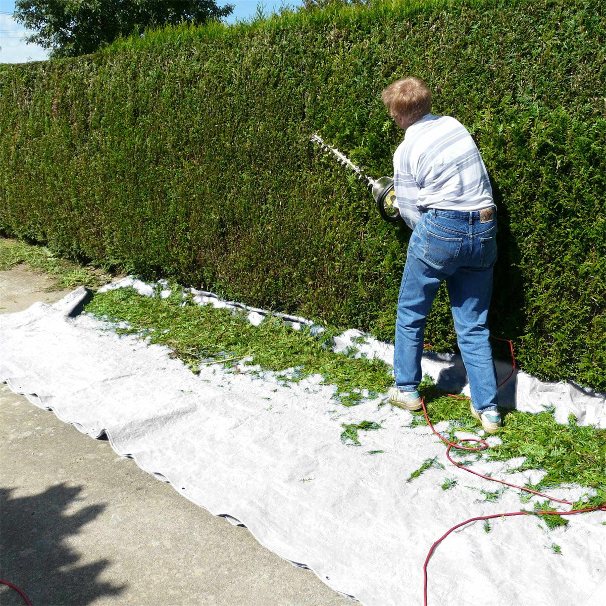 ECD Germany Garten bâche blanche 4x6 m 180g/m² PE œillets