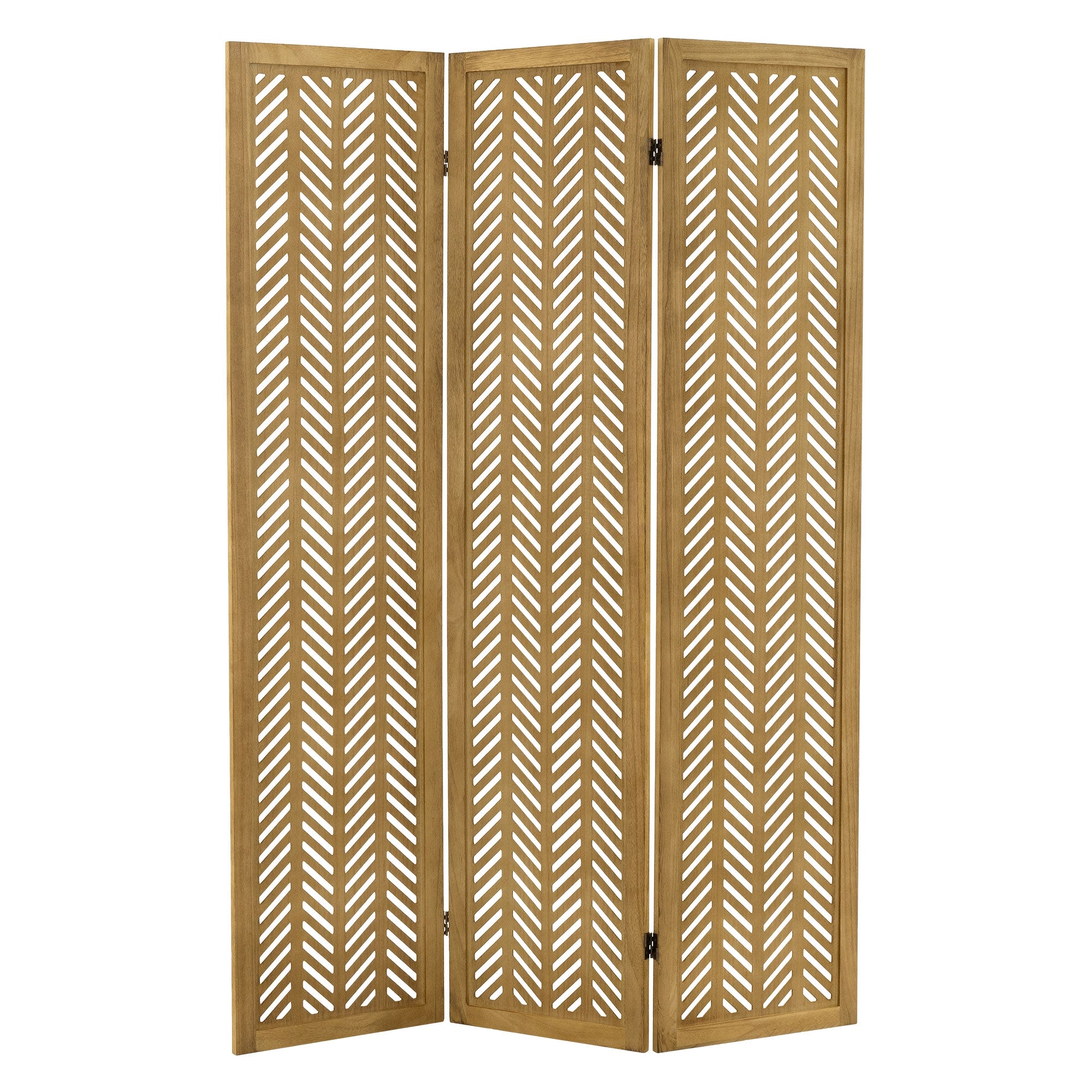 ECD Möbel Sapporo paravent 3 panneaux beige bois pliable