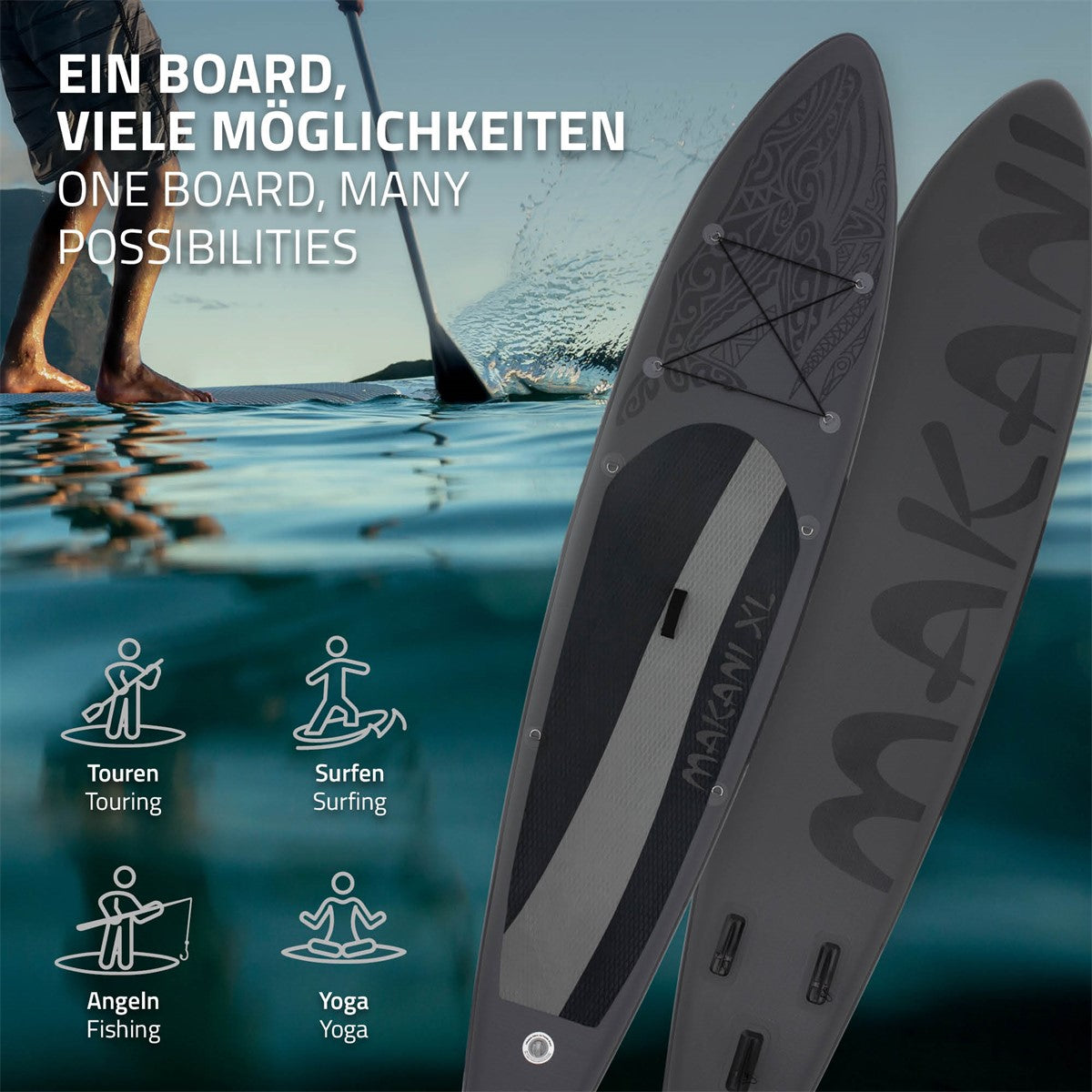 ECD Germany Makani Paddle gonflable noir 380 cm XL