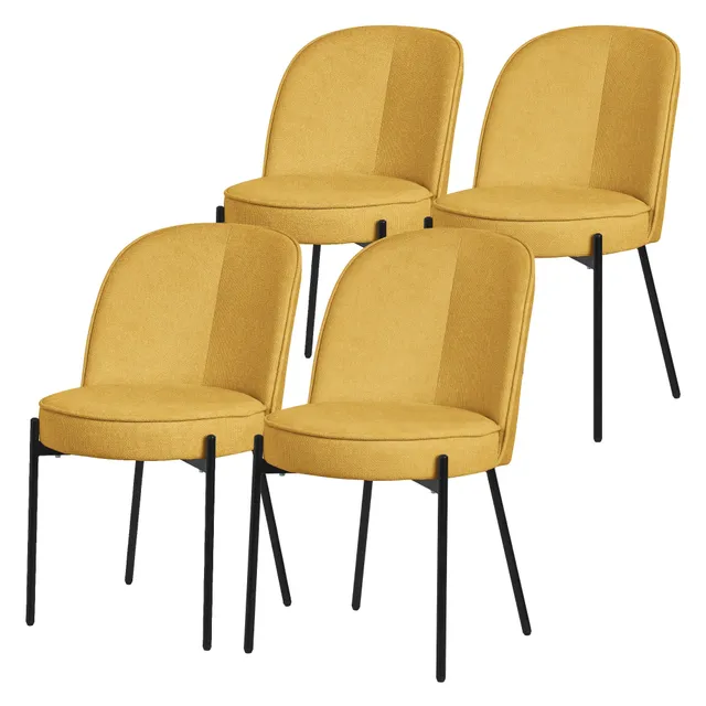 ML-Design Chaise salle à manger moutarde tissu lot de 4