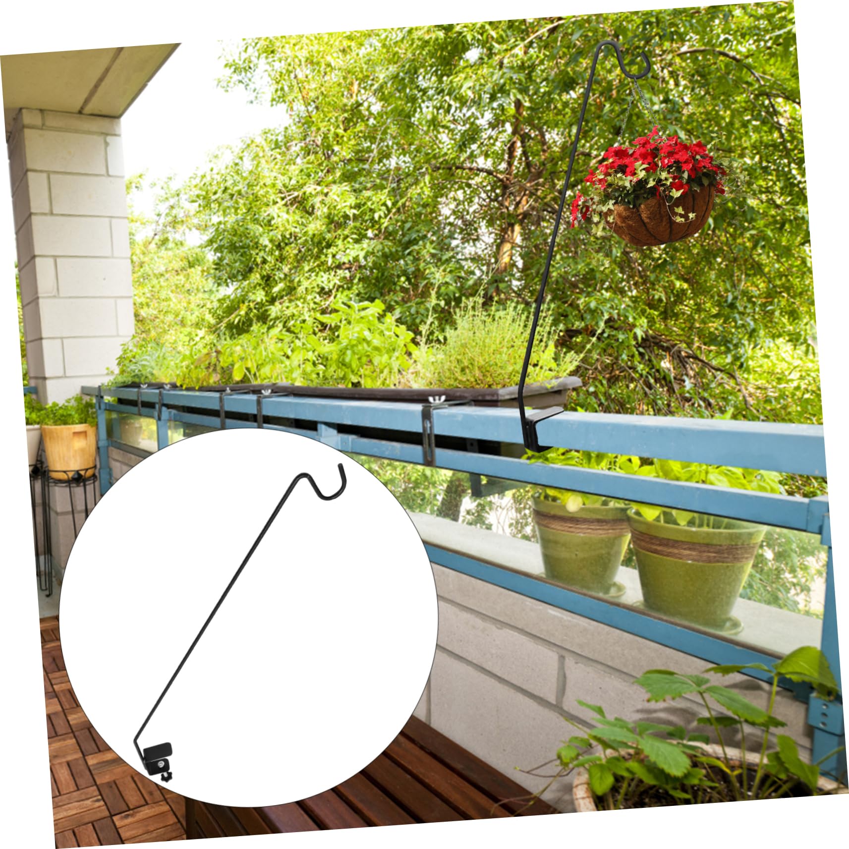 Milisten Patio Crochet Berger Fer Noir 82 cm