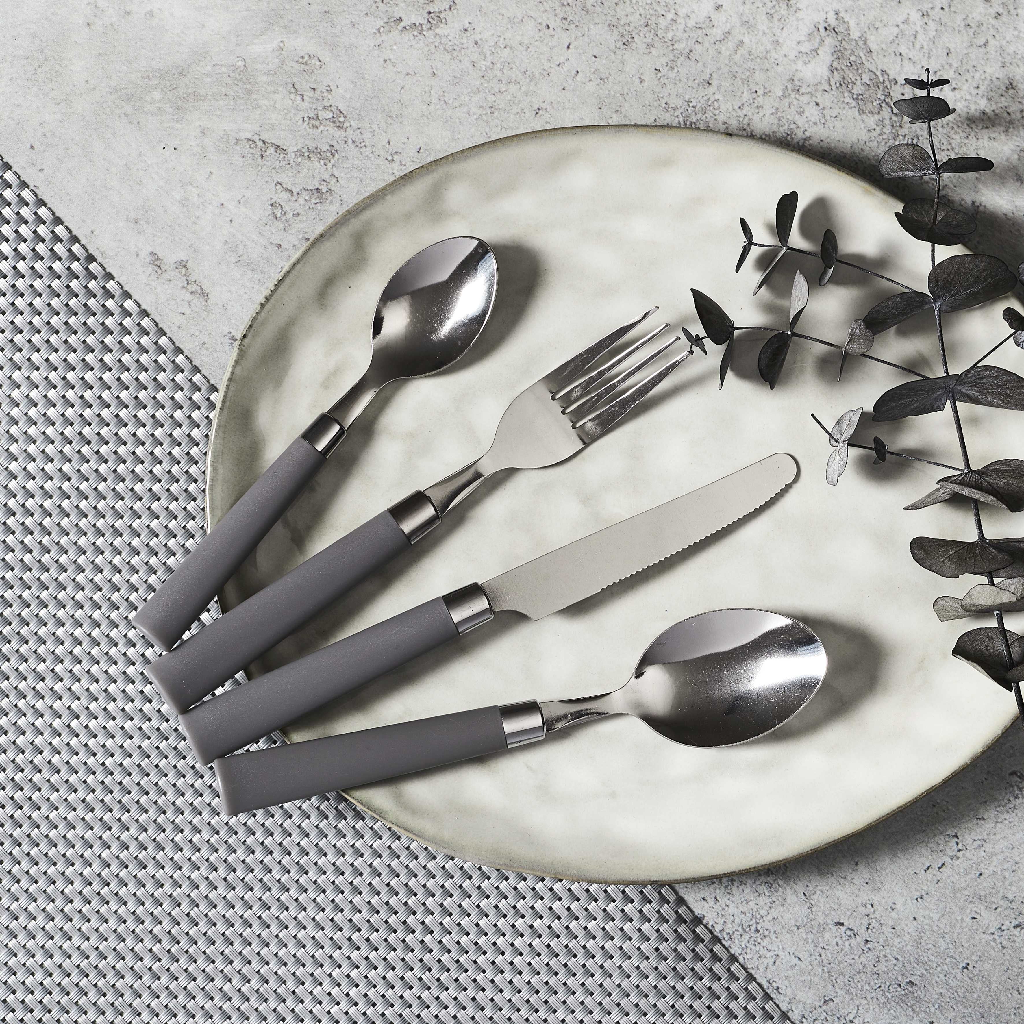 Stokomani Maison range-couverts 16 pièces gris
