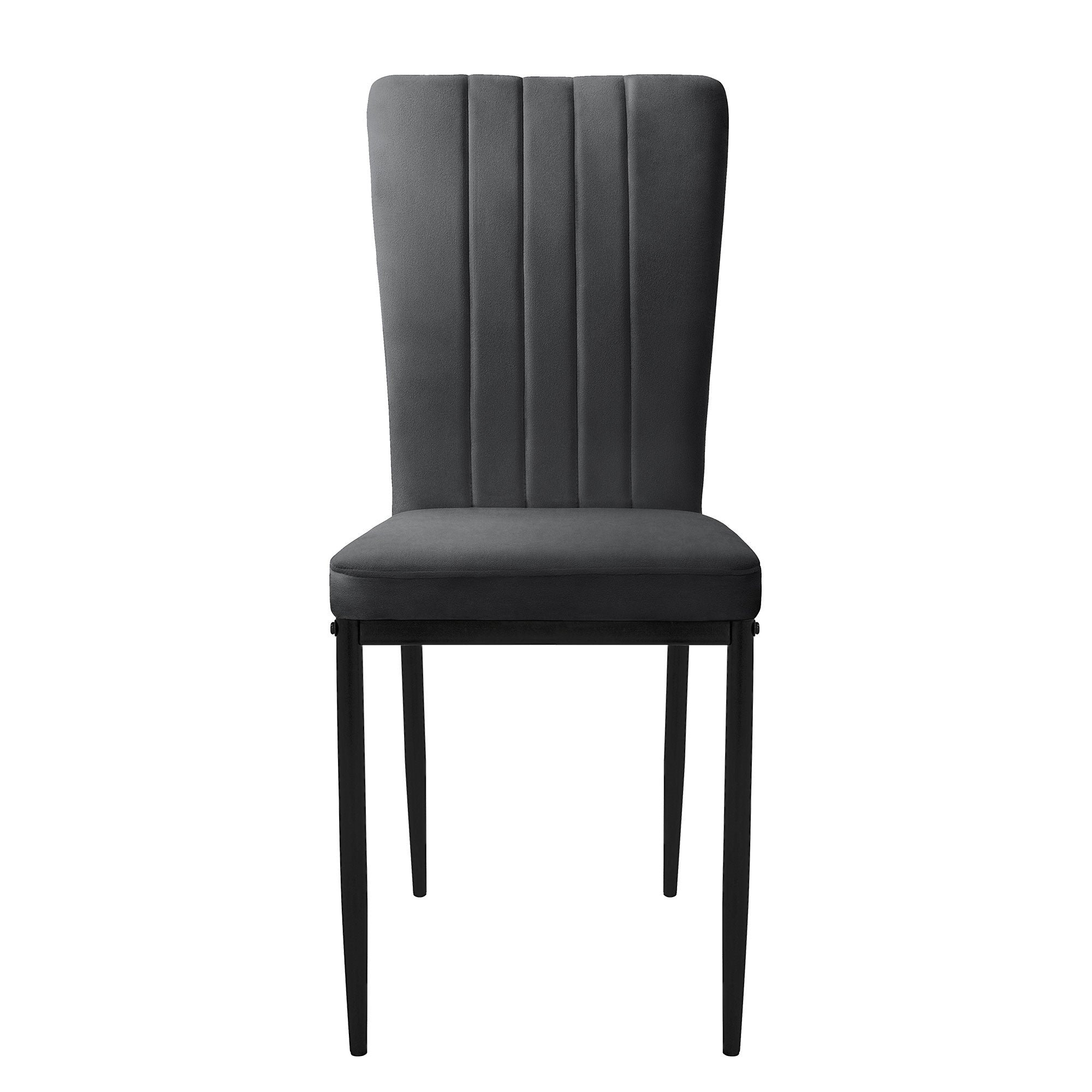 ECD Germany chaise salle à manger velours gris lot de 4