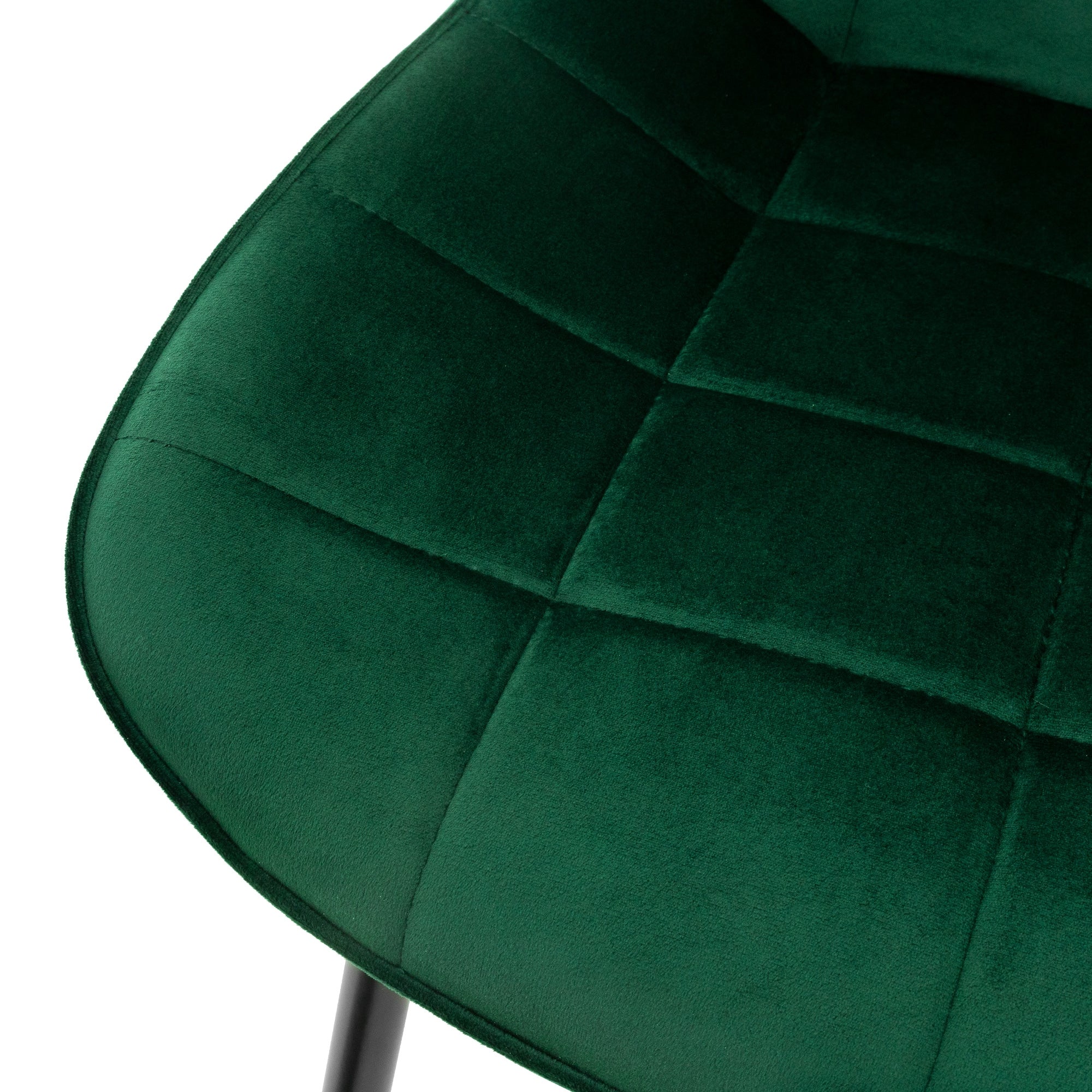 ECD Germany ML-Design lot 4 chaises salle à manger velours vert