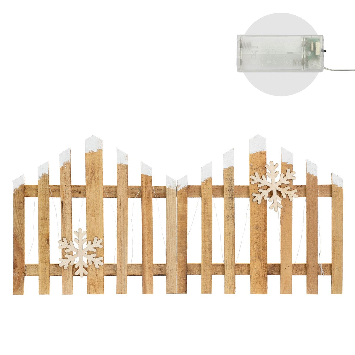 ECD Germany Haus Wohnen clôture Noël LED bois rouge 98x57