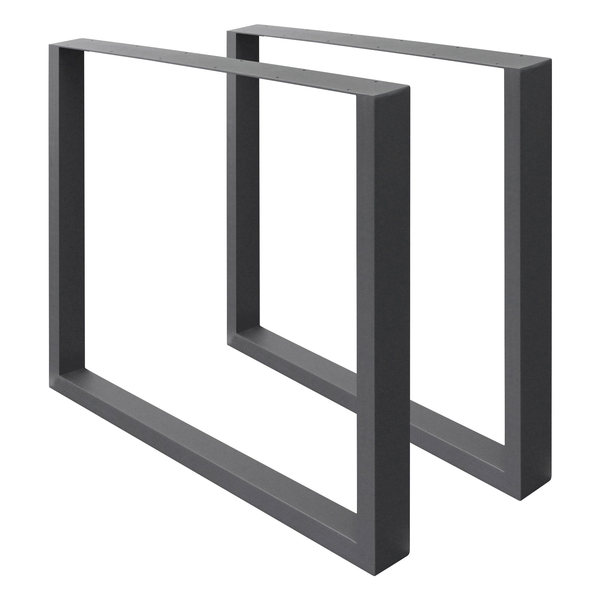 ECD Germany Möbel pied de table acier U lot de 2 noir 70x72 cm