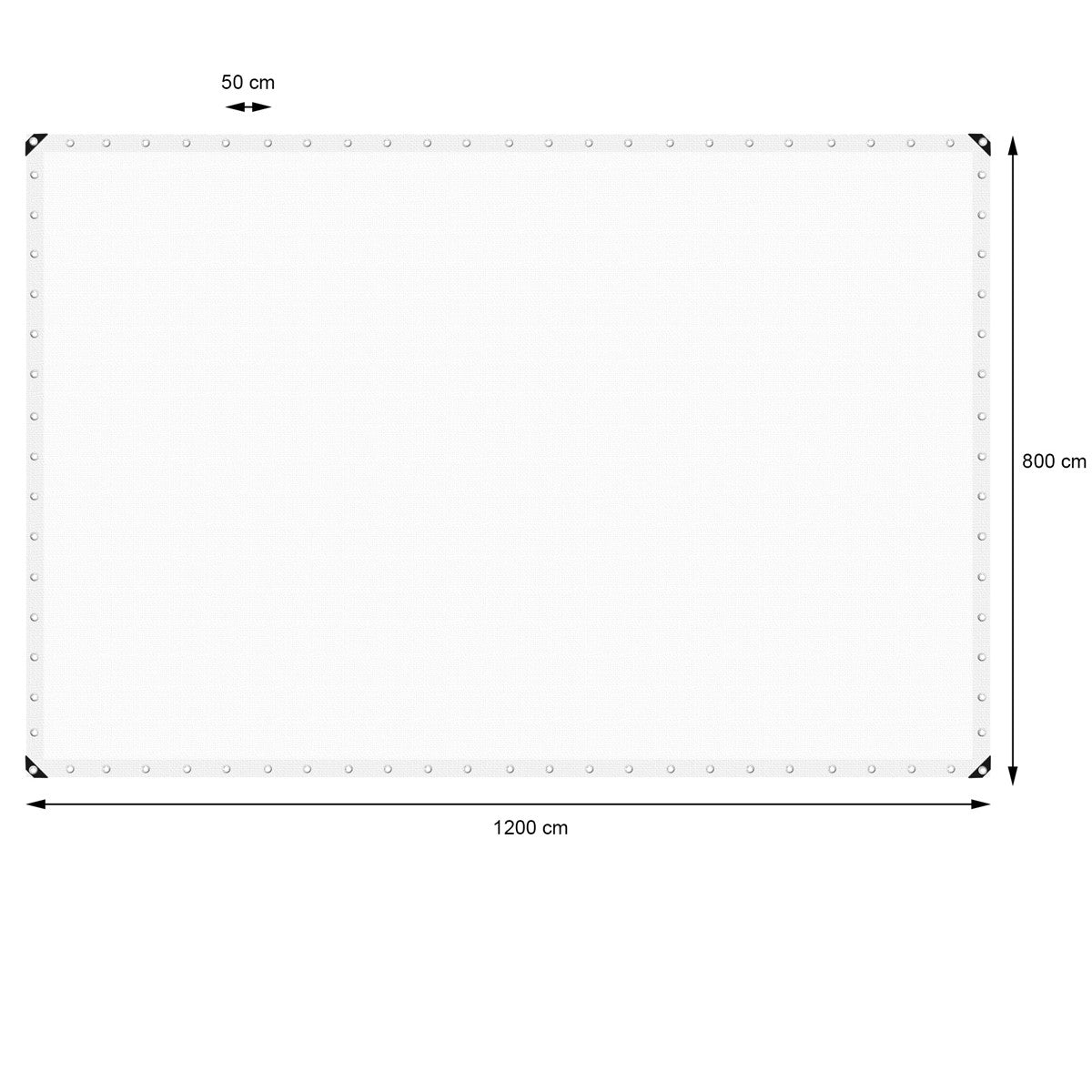 ECD Garten bâche blanche 8x12 m 260g avec œillets