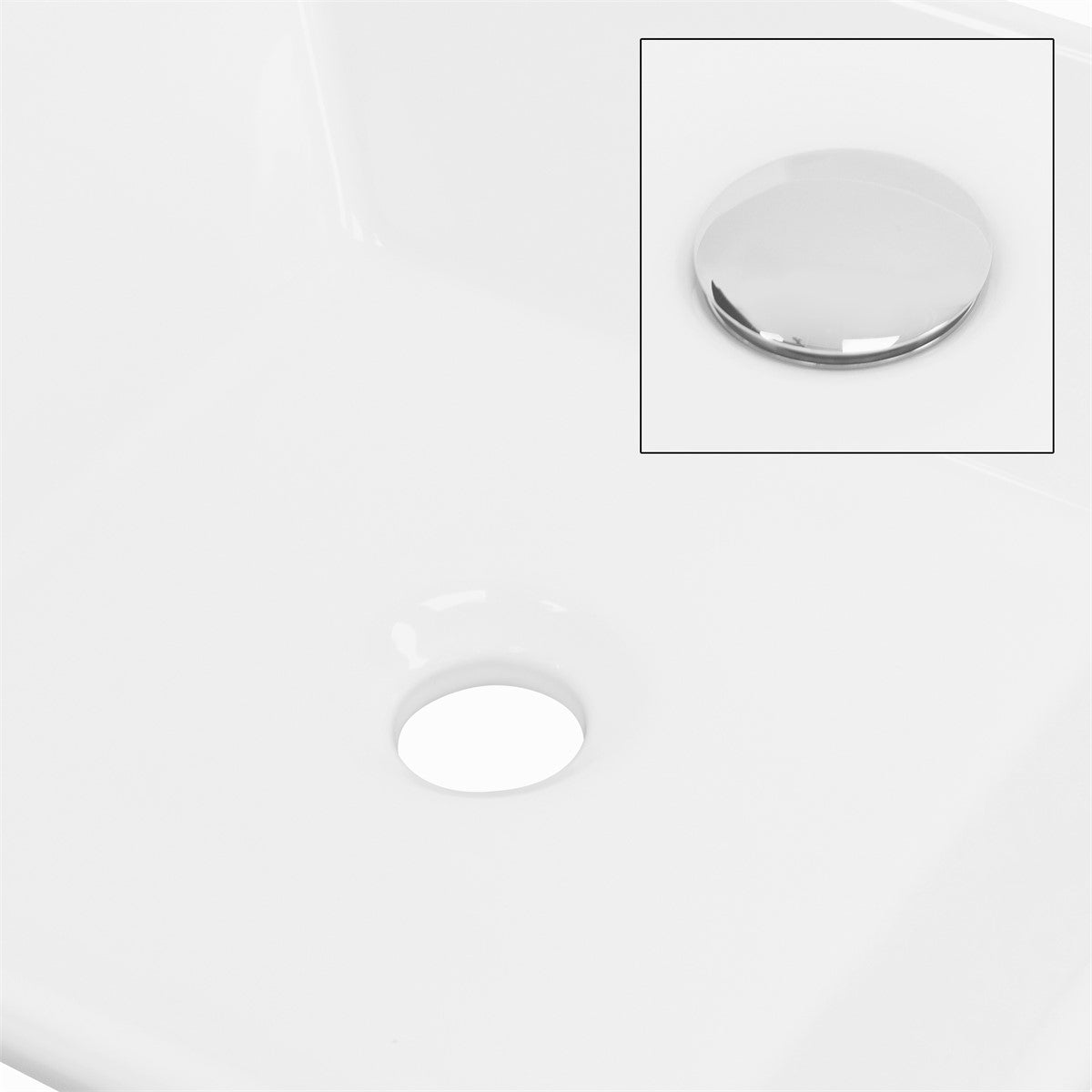 ECD Germany LuxeBath lavabo carré céramique 41x41 blanc à poser
