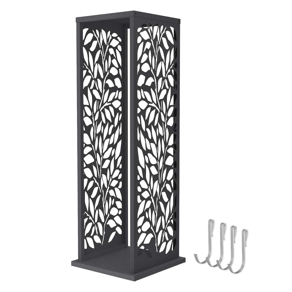 ECD Germany Garten porte-bûches acier anthracite 37,5x37,5x112 cm Gitter